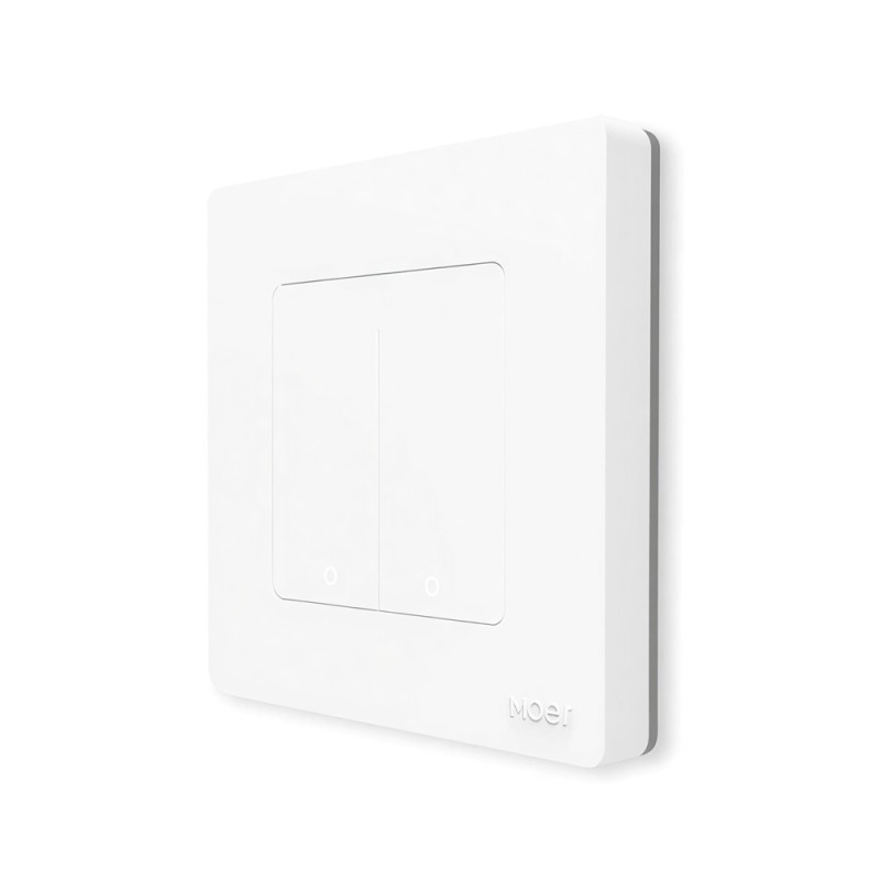 Moes Zigbee Star Ring Smart Push Button Swicth 2 Gang CR2032, White