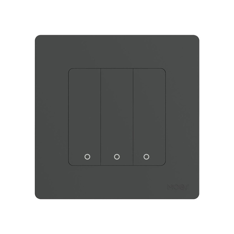 Moes Zigbee Star Ring Smart Push Button Swicth 3 Gang CR2032, Grey