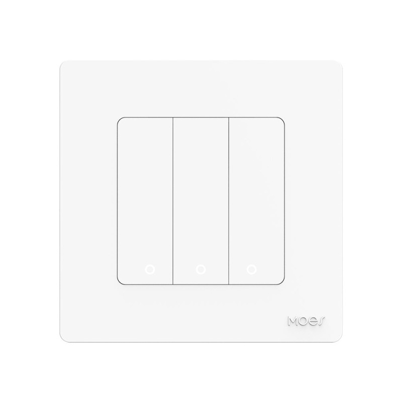 Moes Zigbee Star Ring Smart Push Button Swicth 3 Gang CR2032, white