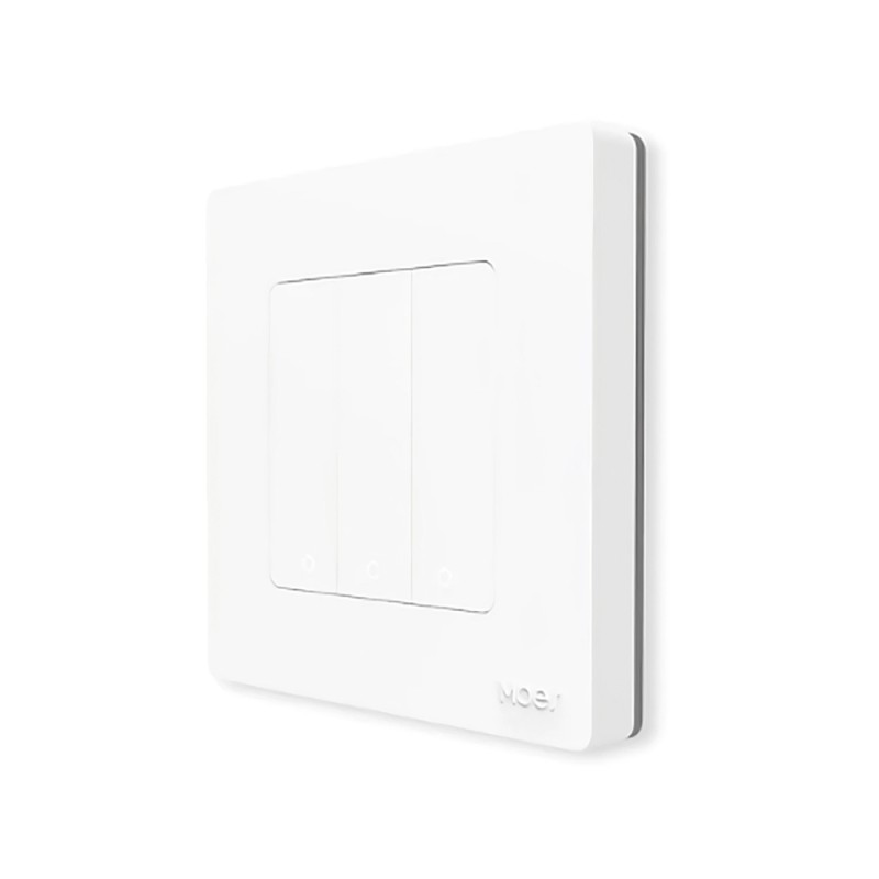 Moes Zigbee Star Ring Smart Push Button Swicth 3 Gang CR2032, white
