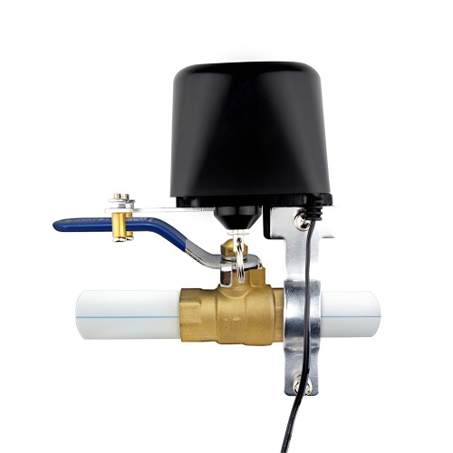 Moes Zigbee Smart Water and Gas Valve with Eu Power Adapter, black