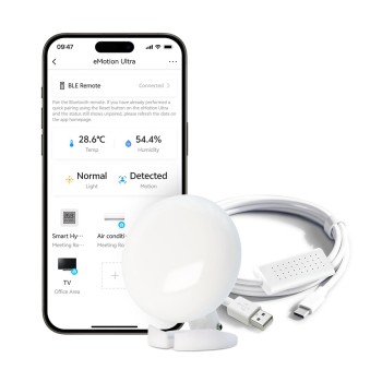 LinknLink Multi-Function Radar Presence Sensor eMotion Ultra 60GHz, Brightness Sensor, TH Sensor (MQTT)