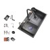 Kitchen Sink Stainless Steel Grade 304 Multifunctional Built-in Waterfall Sink 680*450mm, Black